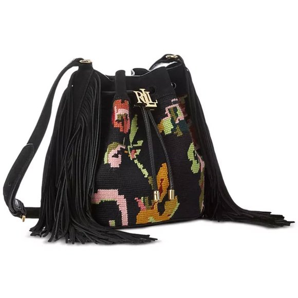 LAUREN RALPH LAUREN Needlepoint Medium Andie Drawstring Bag - Picture 2 of 8